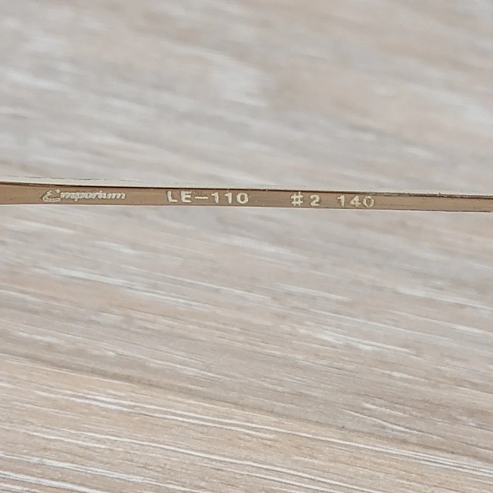 Emporium LE-110 #2 140 Liberty Vintage Gold Aviator Eyeglasses France 140mm VTG